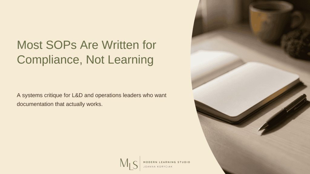 Most SOPs Are Written for Compliance, Not Learning 1