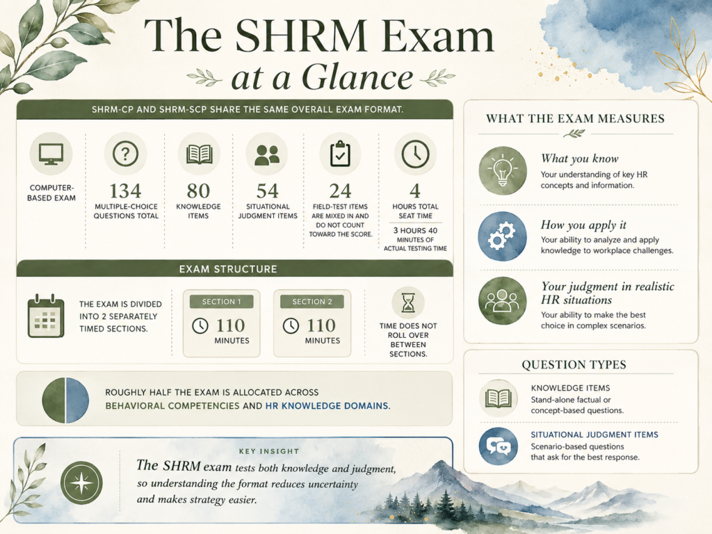 shrm exam at a glance infographic chatgpt image aug 25, 2026, 04 45 27 pm